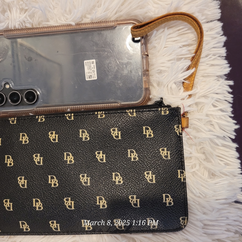 Dooney & Bourke Black and Tan Wristlet
